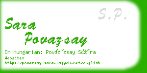 sara povazsay business card
